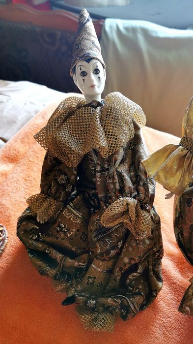 Arlekiny porcelanowe oryginalne weneckie lalki