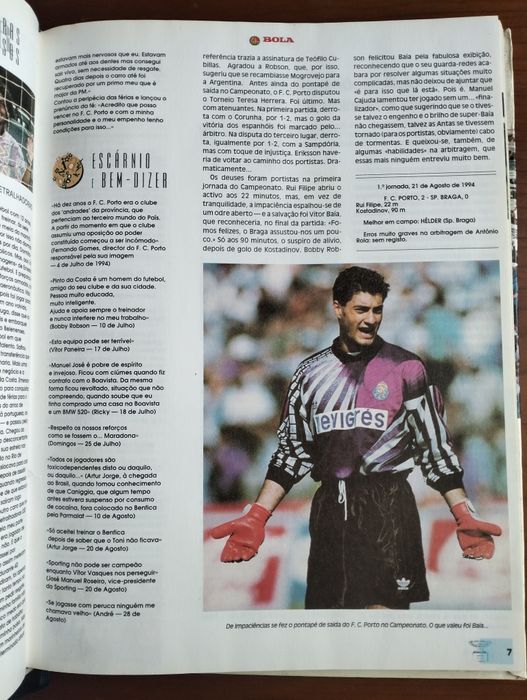 Antigo Livro 1994-95 A BOLA