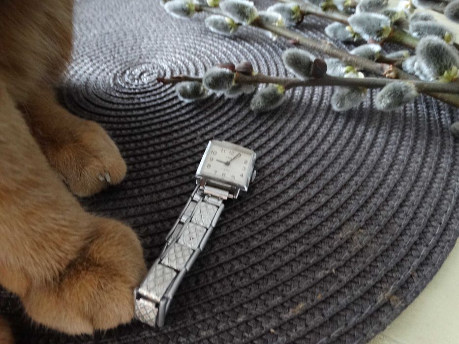 zegarek zaria damski mechaniczny nakręcany z bransoletką prl