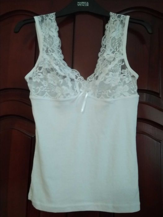 Майка женская с кружевом Турция L новая !