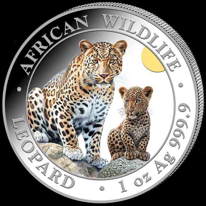 Серебряная монета 1 унция-Леопард – 2024,  2023, 2022