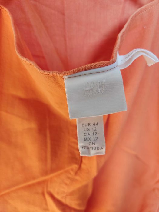 Pomarańczowa letnia krótka sukienka na ramiączkach H&M