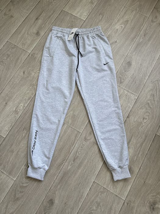 Спортивні штани nike pro на резинці xl сірі меланж однотонні найк