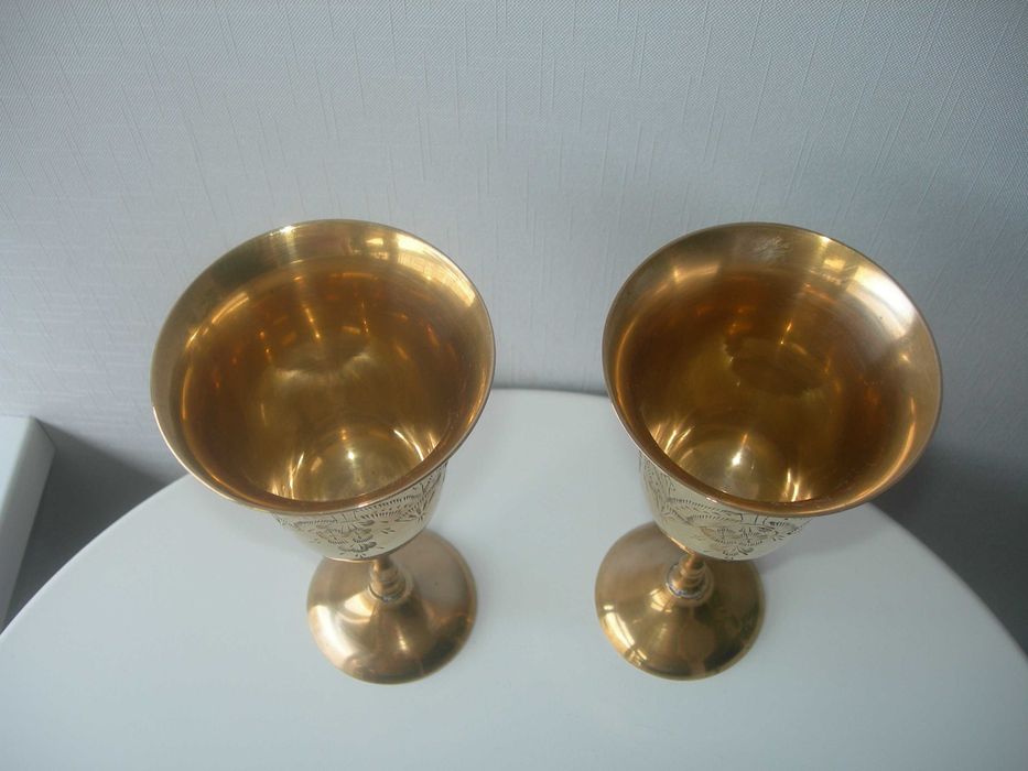 Бокалы, бронза, Англия, большие, 20 см, 2 шт