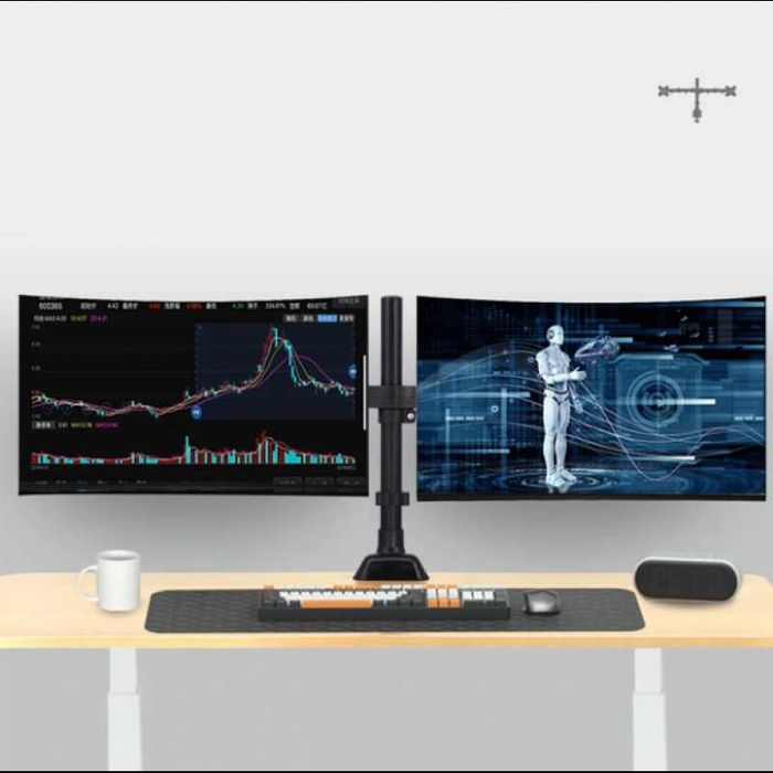 Кріплення для двох моніторів настільний кронштейн від 17 дюйма до 33"