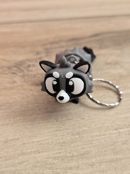 Breloczek Szopa Pracza 3D - Brelok Druk3d fidget Keychain