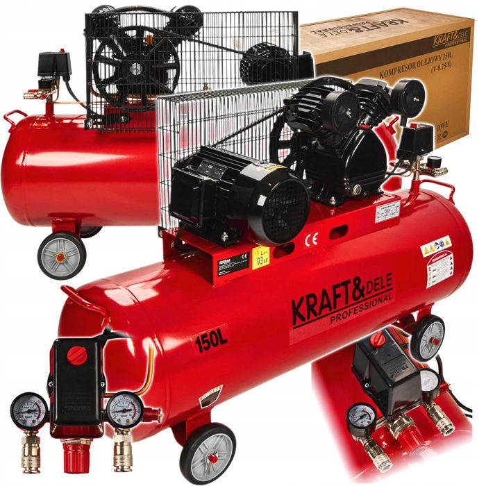 Kompresor Olejowy Sprężarka 150L 8BAR 400V 400V New Model Jakość