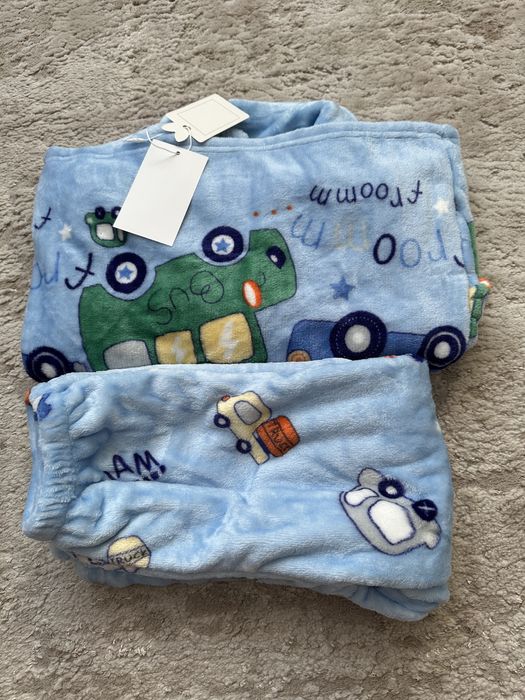 Дитяча тепла піжама з машинками  (флісова, дуже м’яка)