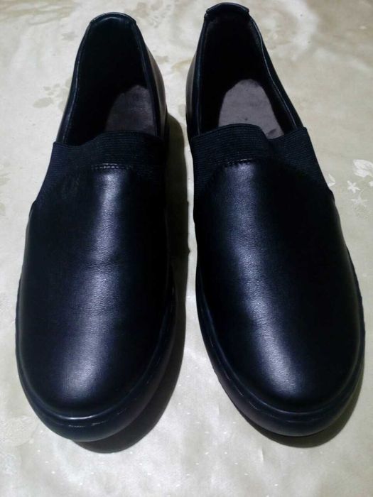 Ботинки Слипоны на высокой подошве из натуральной кожы (Осень-Зима)