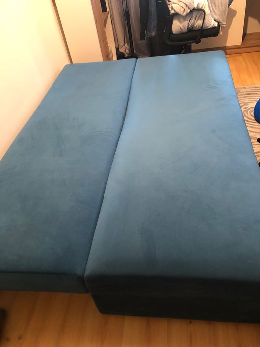 Łóżko-sofa niebieska