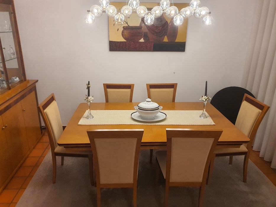 Sala de Jantar completa cerejeira e raiz de nogueira