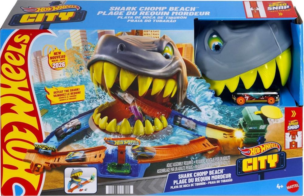 Трек Hot Wheels City Shark Chomp Beach