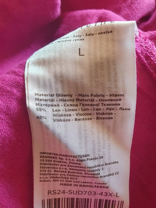 Sukienka z lnu Medicine r. L kolor fuksja