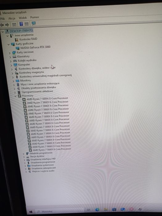 Komputer ryzen 7 5800x rtx 3060 12g lub wymiana za laptopa 32 gb ramu