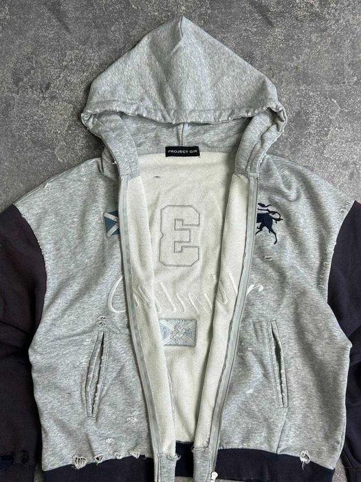 Project GRAILZ G/R gr кофта zip up худи серая зипка худі сіра зіп M S
