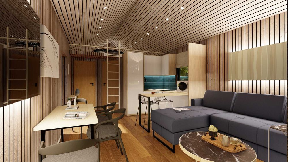 Domek mobilny nowoczesna stodoła 35m