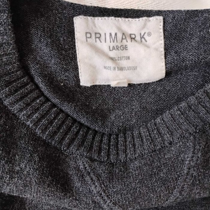 Pulower męski z bawełny Primark rozmiar L; ciemnoszary