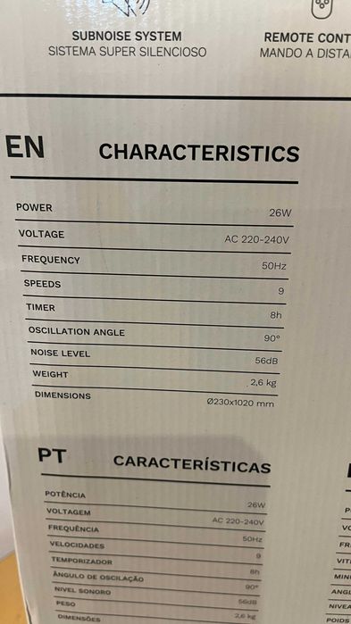 Wentylator kolumnowy WiFi 26W 9 prędkości  Relax Silence firmy Dayron