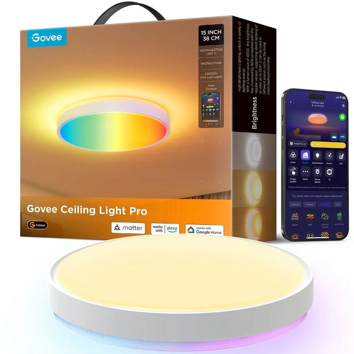 Lampa Govee H60A6 Ceiling Light Pro 38 cm RGBICWW Matter 4300 lm