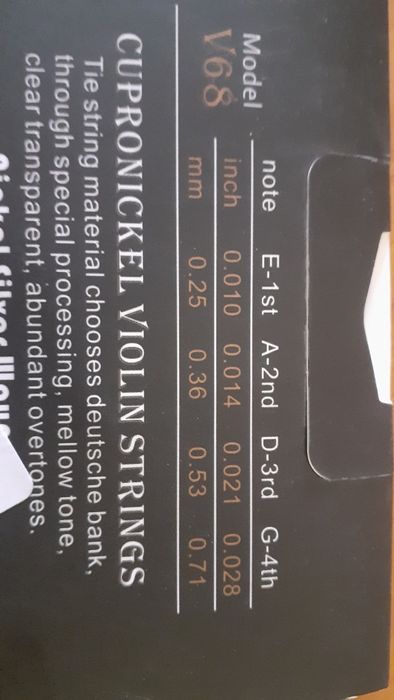 Conjunto de 4 Cordas de Violino Novo