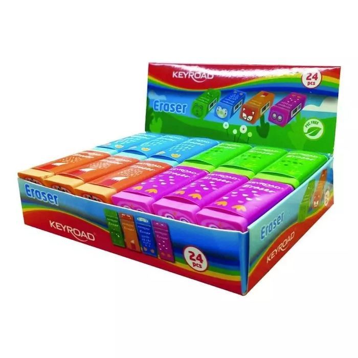 Gumka do ścierania zwierzęta (24szt). Keyroad
