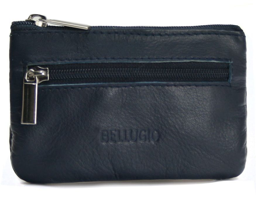 Etui premium na klucze ze skóry naturalnej Bellugio granatowe skórzane