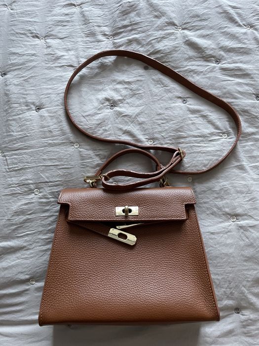 Torebka ala hermes skóra naturalna