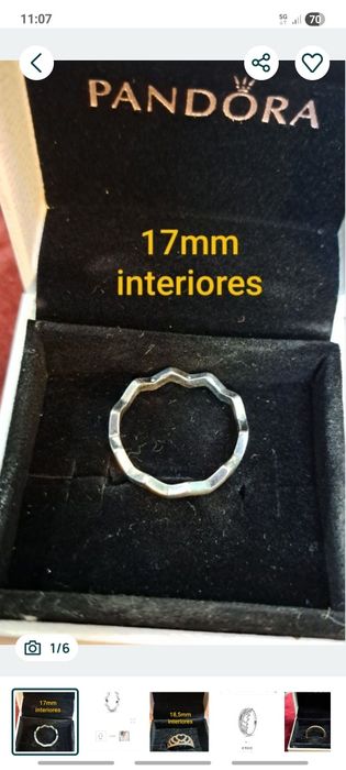 Aneis Pandora em prata.