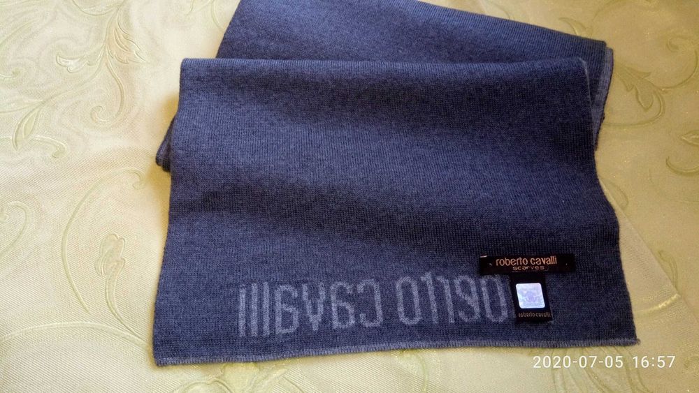 Чоловічій брендовий двосторонній шарф roberto cavalli, оригінал Італія