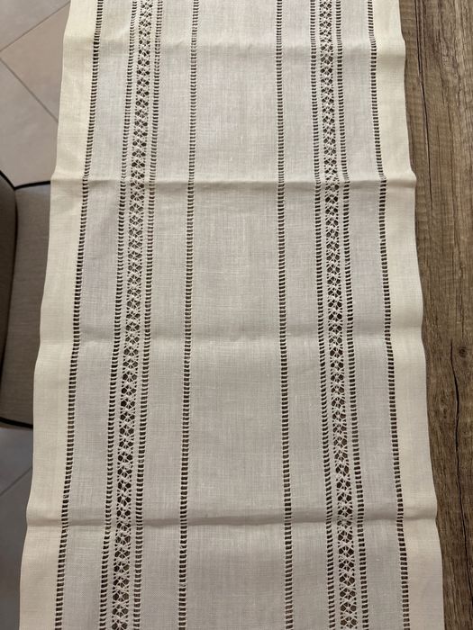 Centro de mesa em linho caseiro