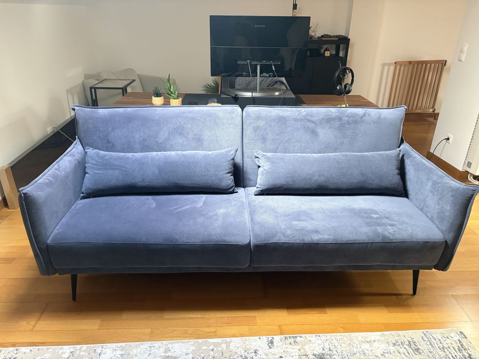 Sofá cama azul - Como novo