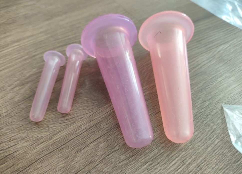 Силиконовые вакуумные банки для лица, в наборе 2 шт