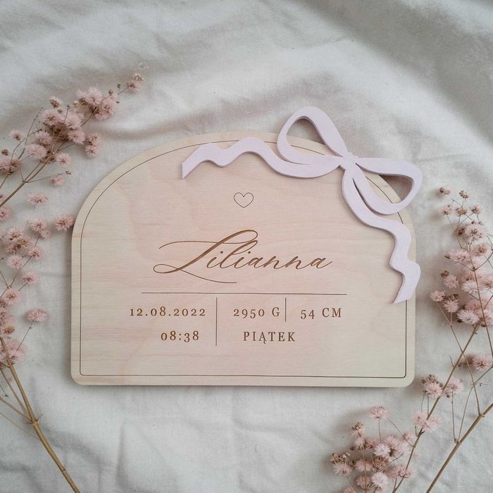 Personalizowana metryczka z drewna