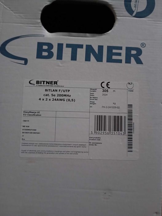 Skrętka F/UTP Bitner BitLan ekranowana cat.5e internet kamery sieć