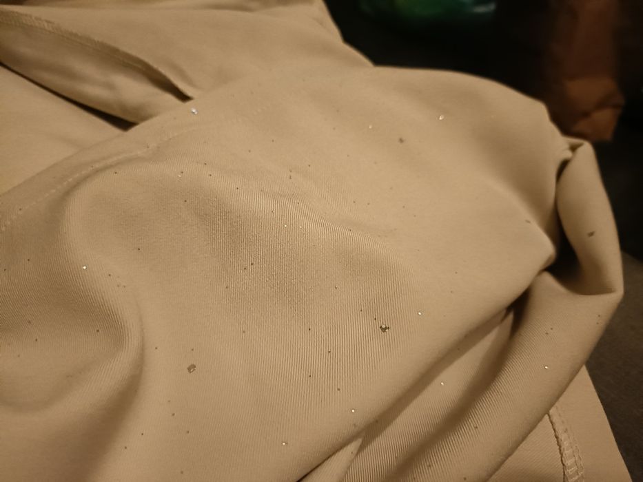 Spodnie damskie szerokie kremowe rozm L