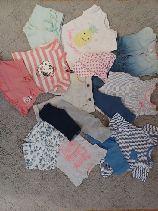 Zestaw ubranek dla dziewczynki na lato 68 74 cm