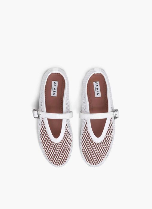 Балетки ALAIA Women's Ballet Flats In Fishnet White
