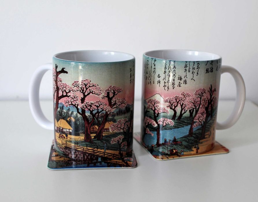 Kubki i podkładki, Japoński pejzaż Utagawa Hiroshige