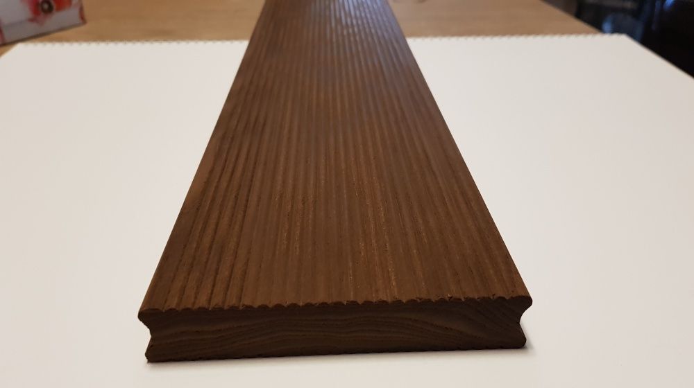 Deska Tarasowa Thermo Termo Jesion Ryflowany -Gładki Thermory