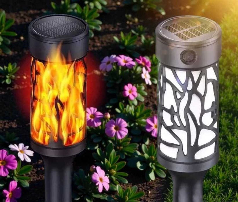 Садові світильники факели SuperLED на сонці