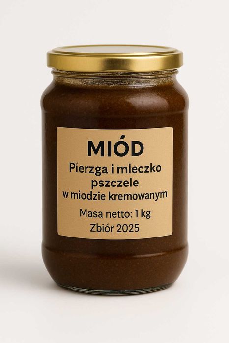 Pierzga i Mleczko Pszczele w Miodzie 1kg zbiór 2025r