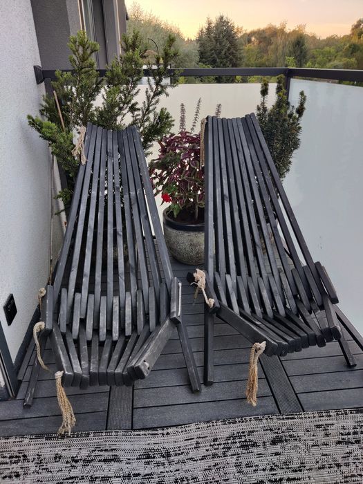 Fotel Leżak drewniany ecofurn 2 szt.