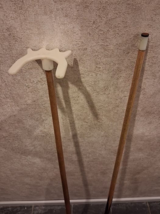 Kije bilardowe drewniane vintage 2 szt. bilard snooker retro