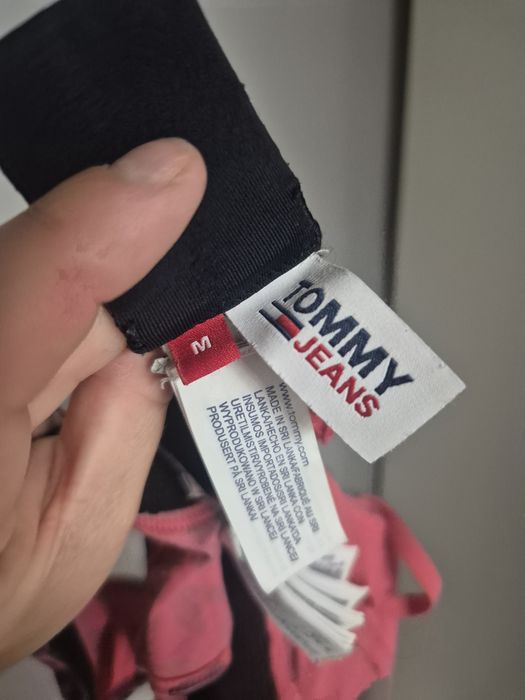 Komplet bielizny Tommy Jeans leopard – biustonosz M, stringi S, stan bdb