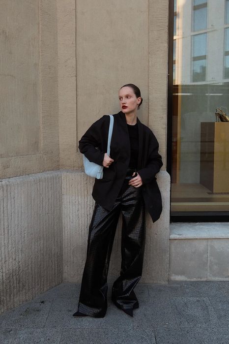 Штани-палаццо з еко-шкіри MOCKO