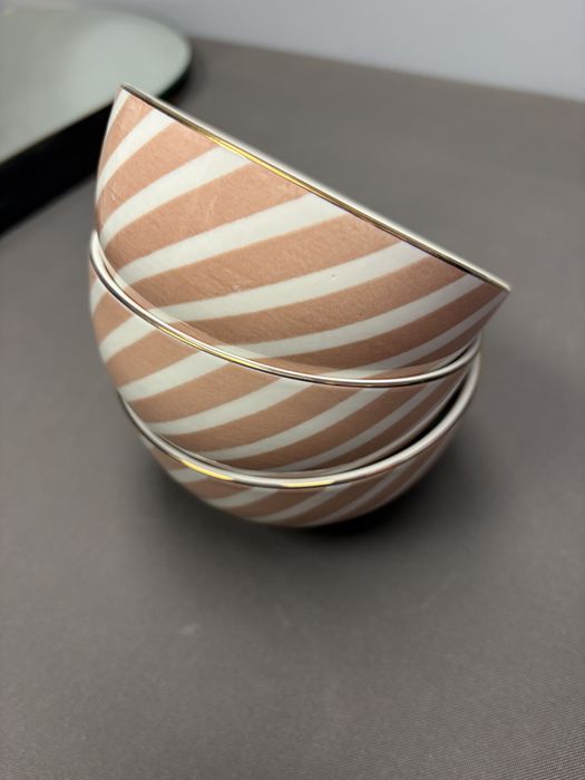 Miseczki ceramiczne w paski 3szt