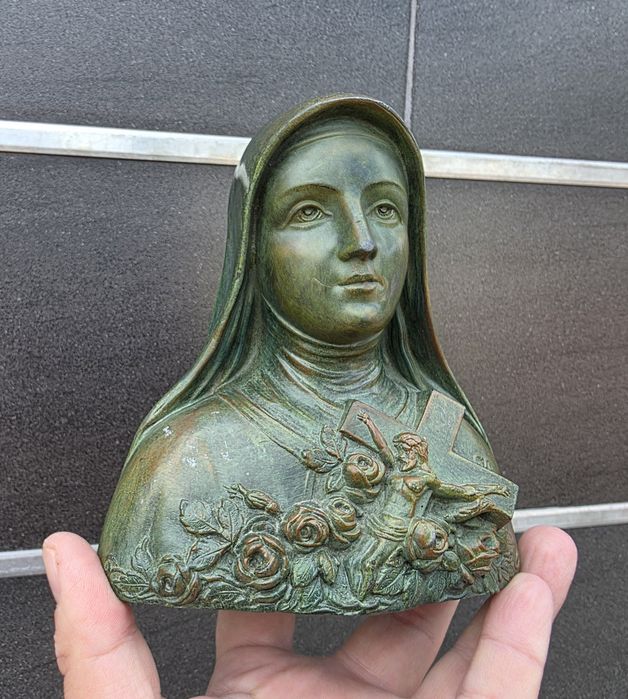 Przedwojenna figurka, popiersie św. Teresy