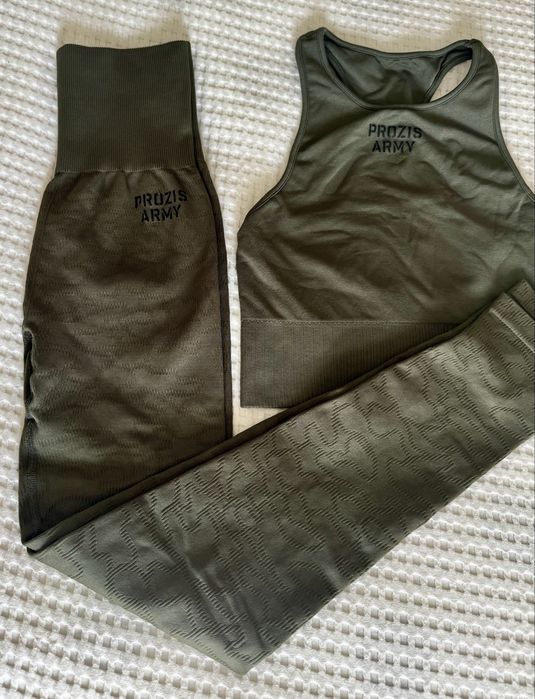 Conjunto Prozis Army Khaki (Leggings e Crop Top)
