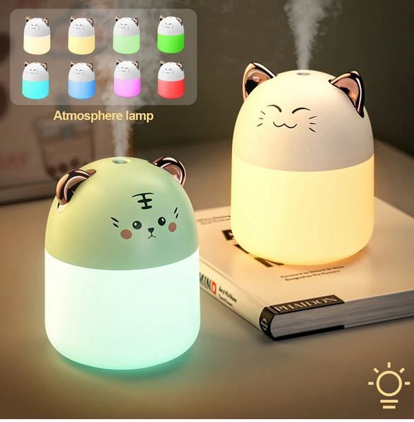 LAMPKA NOCNA i NAWILŻACZ Powietrza TYGRYSEK 2w1 bi