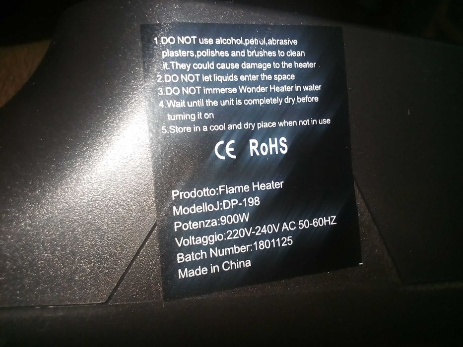 портативный обогреватель с имитацией камина Flame Heater 900W